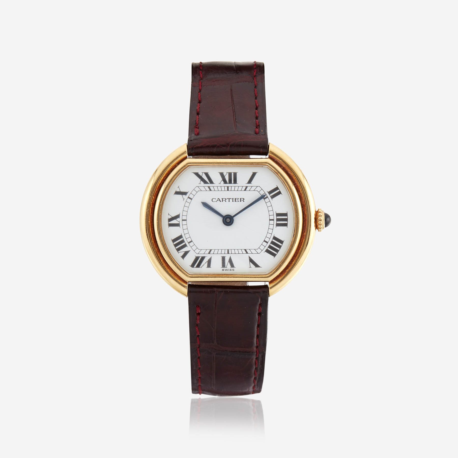 An eighteen karat gold watch, Cartier